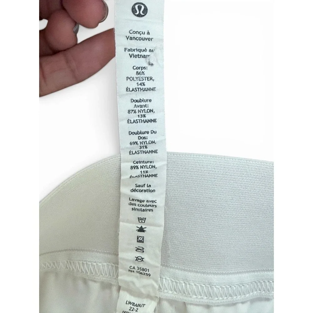 Lululemon Court Rival High-Rise Skirt White 6 Tiered Tennis Skort Pickleball